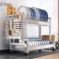 304 Stainless Steel Kitchen Dish Drying Rack gray