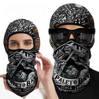 Cycling Mask Motorcycle Full Face Sun Protection Summer Lightweight Breathable Balaclava Helmet Lining For Men Skull Halloween gray