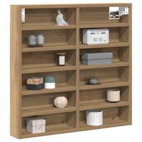 Artisan Oak Display Cabinet with Shelf 60 x 8.5 x 58 cm Engineered Wood