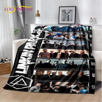 Retro Linkin Park D Flannel Throw Blanket for Bed Sofa Picnic Perfect for Outdoor Leisure and Gifting Size: 75*100cm, Weight: 230 GSM gray