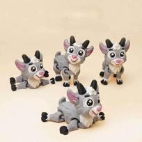3D Printed Articulated Goat Figurine BPA-free Movable Joints Safe for Kids Room Decor Fun Educational Animal Gift one size gray