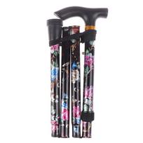 1Pc Aluminum Alloy Five-Section Folding Cane T Handlebar Safety Walking Stick juoda