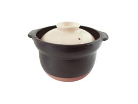 Uchiyama Pottery Rice Cooker, Banko Ware, Heat-Resistant Thick Pot, Clay Rice Cooker (2 cups) black