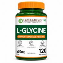 Pure Nutrition L Glycine Supplement (500mg) 120 veg Capsules | Supports Muscle Health, Brain & Sleep Health | Support Strong Immune System & Cel