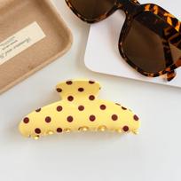 Retro Acetic Acid Hair Claw Large Grab Clip Creative Polka Dot Hair Clip  Vacation geltona