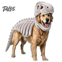 Mielas gyvūno Cosplay kostiumas, augintinio skeletas dinozauras kostiumas, Helovino šunų apranga, juokingi patogūs šuniukų drabužiai šunims katėms, saldainių ar išdaigų S pilka