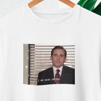 Micheal Scott I'm Dead Inside T-shirt The Office shirtThe Office fans t-shirtMi M gray
