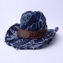 Western Cowboy Hat Matador Minotaur Hat Spring Summer Shade Jazz Hat Men'S And Women'S Outdoor Tourist Scenic Hat M（56-58cm） tamsiai mėlyna