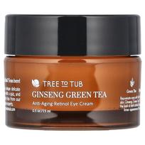 Tree To Tub, ženšenio žalioji arbata, senėjimą stabdantis retinolio paakių kremas, 15 ml (0,5 uncijos) black