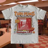 Twin Peaks 90s Retro style White short sleeve Unisex T shirt Unisex T-Shirt S brown