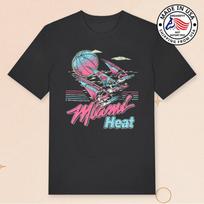 Miami Heat Retro Windsurfing Basketball T-shirt M gray