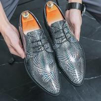 Dizainerio Vyriški Smailūs Žuvies Žvynų Rašto Lakuotos Odos Oxford Batai Verslo Vestuviniai Mėlyni Žali Sapatos Tenis Masculino 38 gray