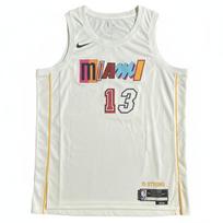 Nike NBA City Edition Fan Version Jersey Miami Heat Bam Adebayo 13 Sleeveless Crew Neck Basketball Men jersey DO9633-100 XL white
