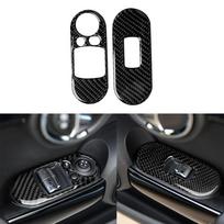 2PCS For BMW MINI Cooper S 3DR F56 Carbon Fiber Door Window Glass Lift Control Switch Panel Cover Trim Car Interior Accessories juoda