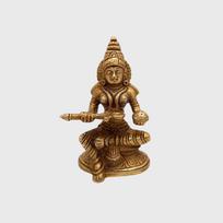 Goddess Annapurna Devi Idol, Annapurneshwari, Annapura, Vi?Vamata Murti- 12 Cm brown