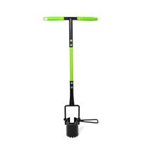 Carbon Steel Bulb Planter Tool Long Handled Heavy Duty Garden Hole Digger Foot Pedal T-Shaped Bulb Sod Transplant Soil Sampling žalia