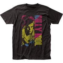 Billy Idol Color Block Mens T Shirt Music Classic Rock N Roll Band Tee New Black M black