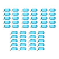 50Pcs Key Tags with Built-in Blank Label Paper Waterproof Anti-Scratch Protective Cover Color-Coded Office Key Labels mėlyna