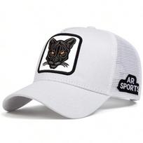 Unisex Cat Embroidery Baseball Net Caps Spring Summer Outdoor Adjustable Casual Hats Sunscreen Hat