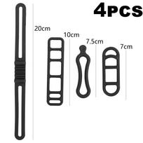 Bike Silicone Mount Bands Bicycle Light Rubber Straps Motorcycle Headlight Taillight Fixing Universal Tie Down Anti Slip Strap black