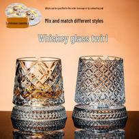 Rotating Crystal Whiskey & Brandy Glass beige