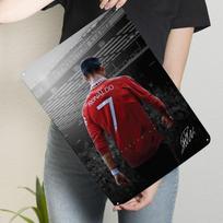 Cristiano Ronaldo Manchester United Skardos ženklai Sporto plakatas Namų dekoravimas Svetainės sienų dekoracijos Baro individualus ženklas 20x30cm（7.8x11.8inch） gray