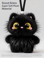 Mielas juodas katės pliušinis raktų pakabukas 12 cm minkštas purus didelės akys Kawaii kimštas kuprinės pakabukas krepšio pakabukas gimtadienio dovana mergaitėms vaikams black