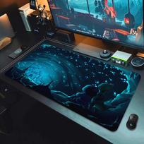 Game Undertale Mouse Pad Cartoon Lockedge Large Gaming Pads Computer Gamer Keyboard Mouse Mat Desk Mousepad for PC Deskmat 80x30 30cmx60cm(11.8x23.6inch) blue