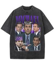 Michael Scott Washed Shirt - Vintage The Office TV Show Retro Graphic Unisex Tee S įvairiaspalvis