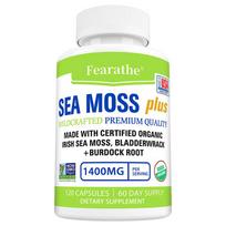 Organic Sea Moss 1400mg Per Serving, 120 Capsules 60‑Day Supply Dietary Supplement 120 Capsules