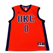 Adidas X NBA Collaboration Oklahoma City Thunder Russell Westbrook 0 V-Neck Fashion Soft Sleeveless Basketball Jersey Unisex jersey 7818A-3KM-AEB1071 L blue