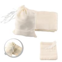 10xCotton Muslin Drawstring Bag Straining Tea Cooking Spice Food Filt Bag SALE beige