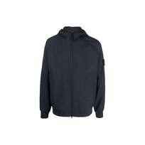 Stone Island logotipas su lopiniu, su gobtuvu, nailoninis švarkas, tamsiai mėlynas, vyriškas viršutinis drabužis, mėlynas 781540927-V0020 M black