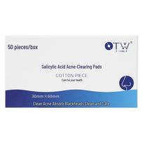 OTW Salicylic Acid Pads: Fade Acne Scars, Hydrate, Remove Blackheads & Closed Comedones - 50 Sheets blue