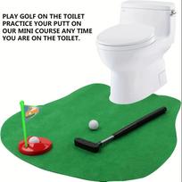 1set Toilet Golf Game Set-Mini Indoor Putting Toy for Family Party Fun Kids Funny Games Birthday Gifts Golf Sports Entertainment brown
