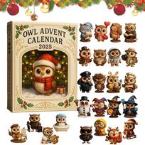 Owl-Advent Calendar 2026 Perfect Xmas Holiday Decor For Kids' Room Xmas Fun China Mainland