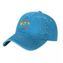 Bitcoin Logo Washed Canvas Cap Vintage Colorful Unisex Adjustable Hat Streetwear Fashion Accessory blue