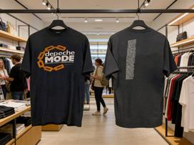 Depeche Mode marškinėliai Depeche Mode koncertinis 2 pusės T-shirt S-5XL Dovana gerbėjams Unisex T-shirt XXL black