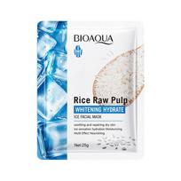 5pcs BIOAQUA Rice Raw Pulp Face Mask Hydrating Brightening Nourishing Moisturizing Ice Facial Masks Skin Care 1pcs white