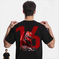 Charles Leclerc Racing Car Tshirt Unisex And Unisex Summer Cotton Y2k Clothing Sports Fashion Short Sleeve Tops Streetwear Unisex 4XL black