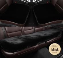 Universalus pliušinis žiemos automobilio sėdynės užvalkalų komplektas - Imituotas triušio kailis, pusiau apgaubiantis, 3 vnt. penkioms sėdynėms Thickened Imitation Rabbit Fur - Single Seat smėlis