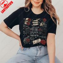 Little Mouse Graphic Haunting Adeline Zade Meadows Cotton Tees Book Lovers Dark Romance Vintage Men Women Everyday Wear Tshirt S black