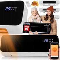 Oro užuolaida su elektriniu šildytuvu 2000 W, Wi-Fi ir nuotoliniu valdymu
