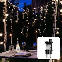Lauko LED šviesų užuolaida, 210 cm, 480 LED, su laikmačiu