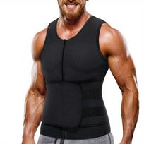 New Waist Trainer Men Hot Neoprene Sauna Suits Zipper Sweat Vest with Adjustable Belt Gym Workout Body Shaper Tank Top Shapewear S juoda