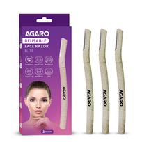 AGARO Elite Face Razor for Women (Pack of 3) | Reusable Shaver for Facial Hair, Chin, Upper Lip & Eyebrow Shaping | Dermaplaning Tool beige