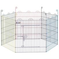 Pet Playpen Crate, with Six Panels, Door, for Indoors and Outdoors 120 x 120 x 60 cm