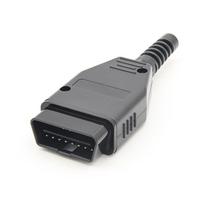 High Quality OBD2 Right Angle Male Connector 16Pin 12V Diagnostic Plug OBD2 16 Pin Connector OBD II Adaptor Plug Housing+SR+Screw gray