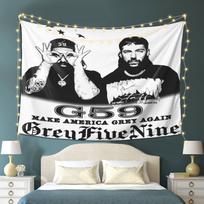 G59 Rap Band Tapestry Subculture Wall Hanging Fabric Trendy Cool Decoration Background Fabric Room Decoration 100X70CM black