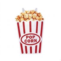 Popcorn Box Costume Striped Lightweight for Halloween Adult white